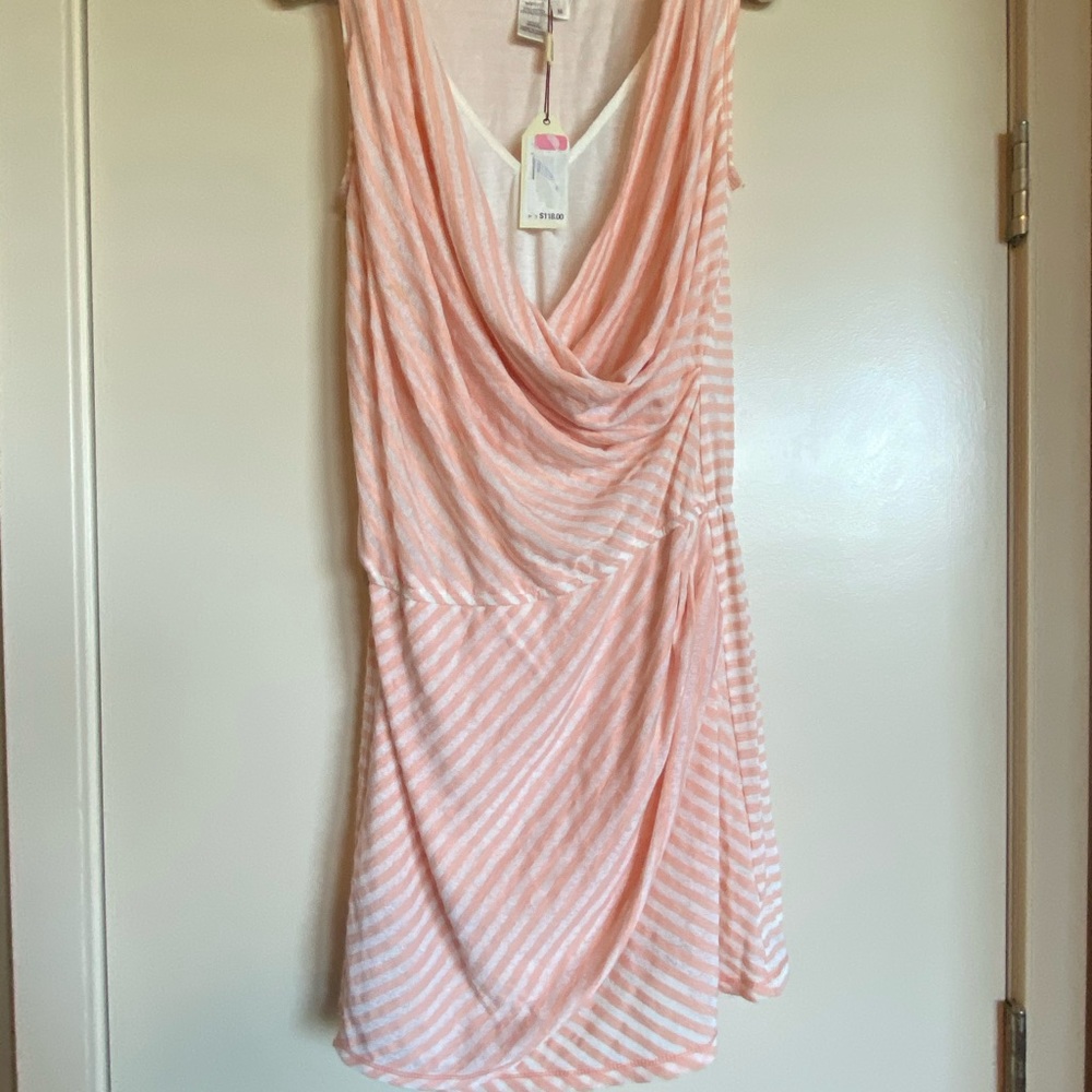 NWT MSSP peach and Cream tank dress
